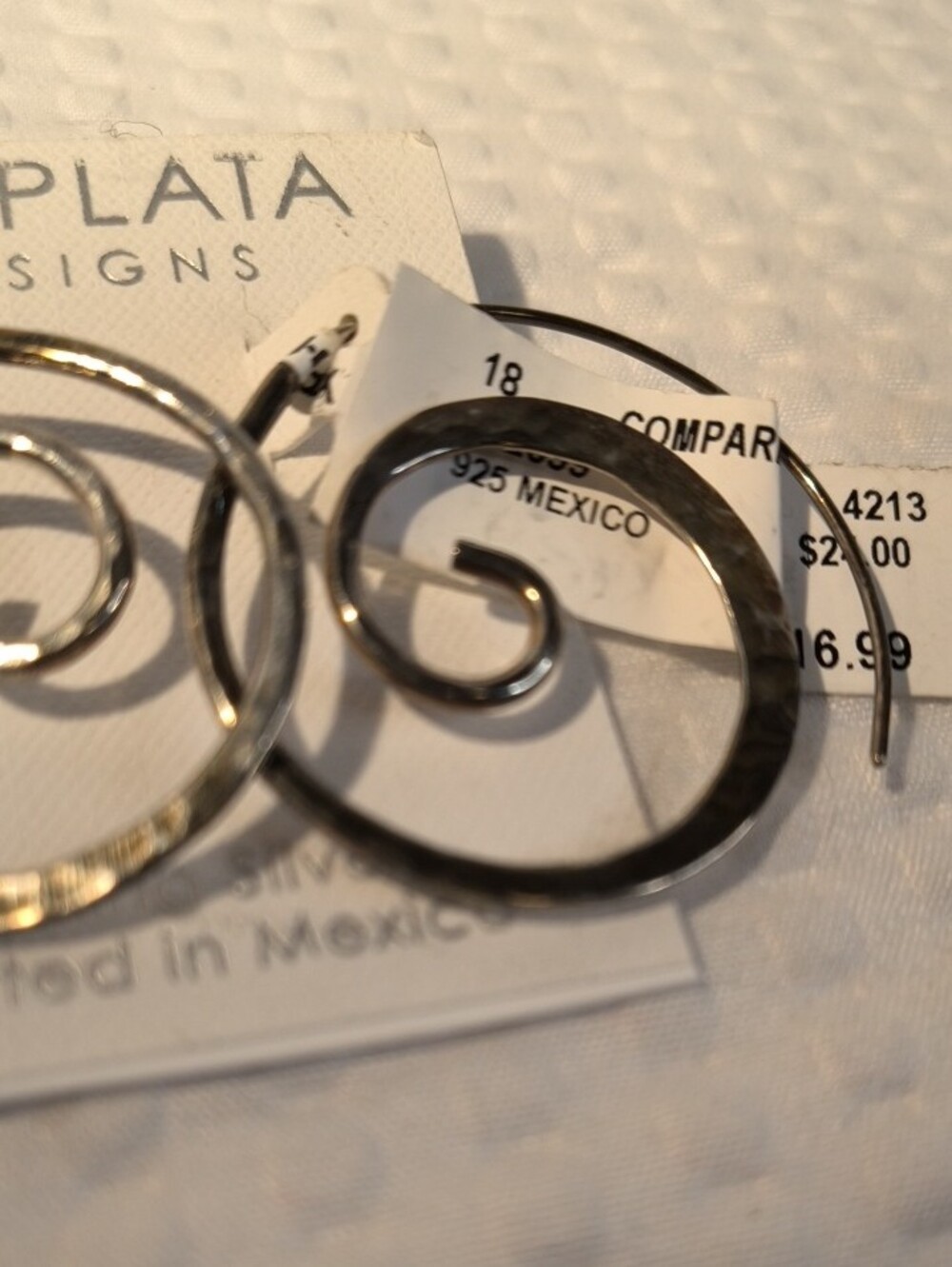 La Plata Designs Sterling Silver Spiral Hoop Earrings - Picture 4 of 4